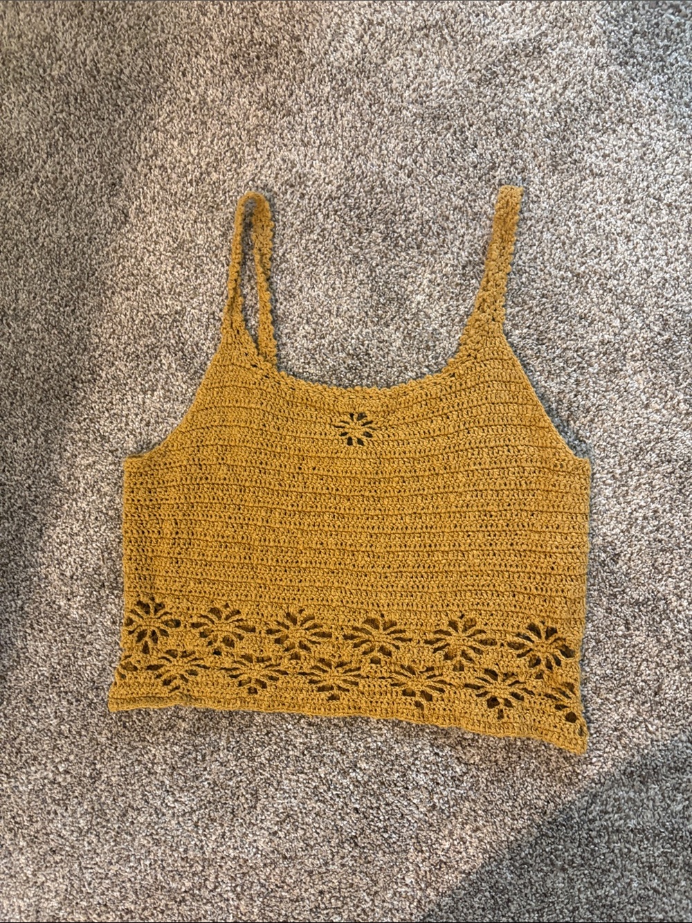 American Eagle Outfitters Mustard Crochet Tank Camisole